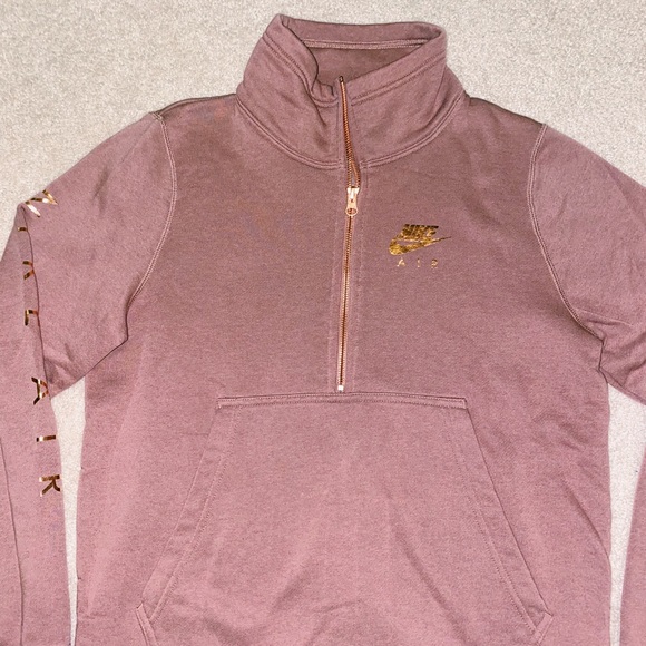 nike rose gold half zip